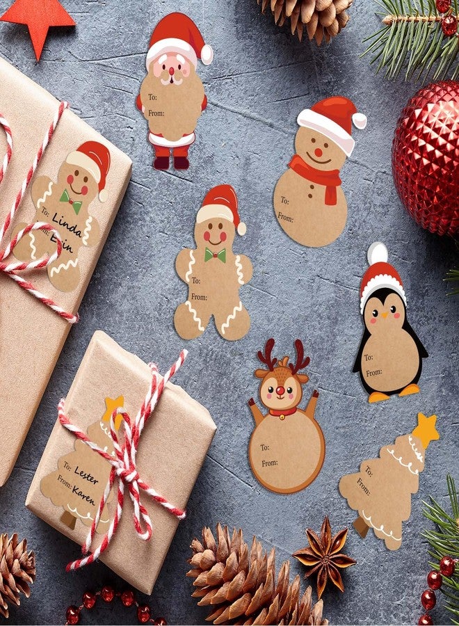 KEYBOO Kraft Christmas Gift Labels Stickers, Gift Tags for Christmas Presents, Christmas Labels Stickers for Gifts, 2 x 3 Inch Christmas Name Tags Stickers for Gifts Boxes Wrapping Paper(120 PCS) - Image 2