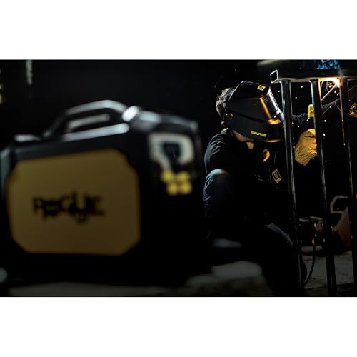 ESAB 0700000490 SAVAGE A40 Black Auto-Darkening Welding Helmet, External Shade Adjustment, Four Arc Sensor Auto Darkening, 3.93" x 1.96" True Color Viewing Lens, Sensitivity/Delay Control - Image 4