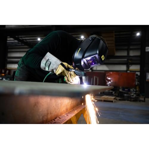 ESAB 0700000490 SAVAGE A40 Black Auto-Darkening Welding Helmet, External Shade Adjustment, Four Arc Sensor Auto Darkening, 3.93" x 1.96" True Color Viewing Lens, Sensitivity/Delay Control - Image 5
