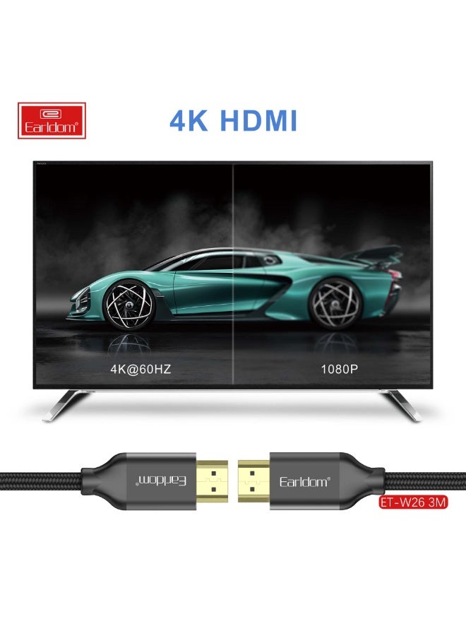Earldom cable ET-W26 3M 4K HD braided cable AUDIO VIDEO CABLE FULL HD - Image 3