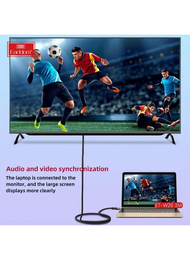 Earldom cable ET-W26 3M 4K HD braided cable AUDIO VIDEO CABLE FULL HD - Image 5