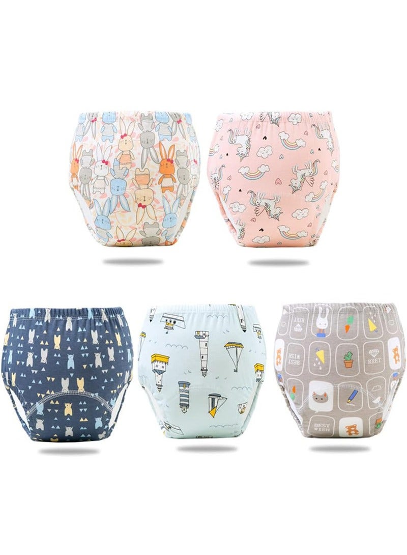 Beauenty 5 pieces 6 Layer Breathable Cotton Training Baby Potty Training Pants, Breathable Potty Training Underwear - Image 1