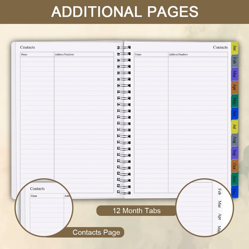 Getvow 2026 Planner - Planner 2026 for Women & Men, January 2026 - December 2026, Monthly and Weekly Calender Planner with 12 Monthly Tabs, 6.4" x 8.5", Leaf - Image 5