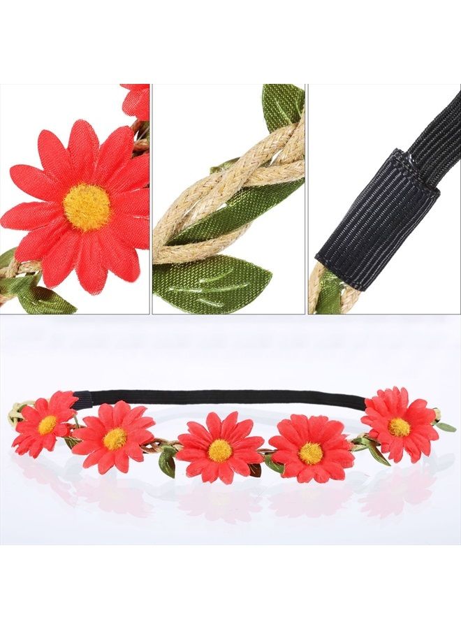 Bememo 12 Pieces Multicolor Lady Girl Fashion Flower Crown Floral Garland Headbands for Festival Wedding Party - Image 5