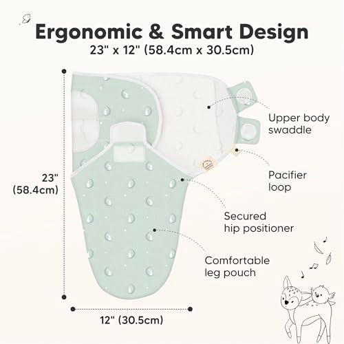 KeaBabies 3Pack Organic Baby Swaddle Sleep Sacks Swaddles for Newborns Infant 03 Months Baby Girls Boys Soft Snug Newborn Sleep Sack Nursery Swaddling Blankets Lunaris OS - Image 3