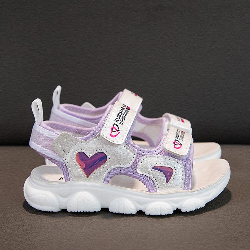 Children'S Open Toe Sandals 2025 Girls' Soft Sole Lightweight Non-Slip Fashionable Middle And Big Children'S Leisure Beach Cool - Image 5