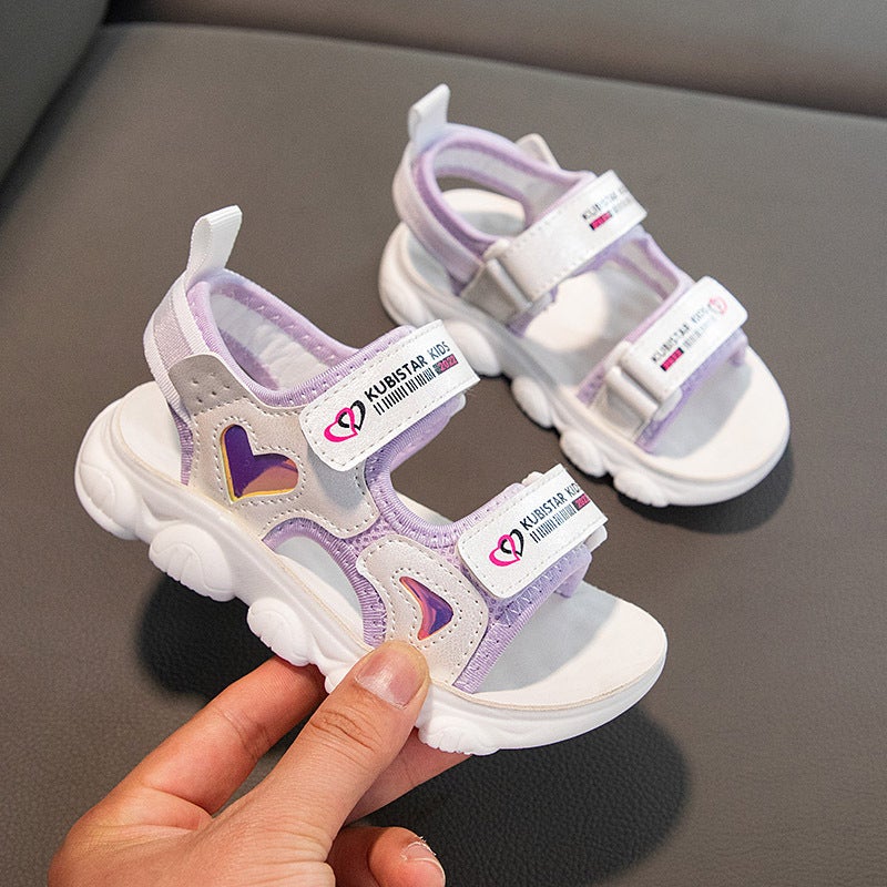 Children'S Open Toe Sandals 2025 Girls' Soft Sole Lightweight Non-Slip Fashionable Middle And Big Children'S Leisure Beach Cool - Image 3