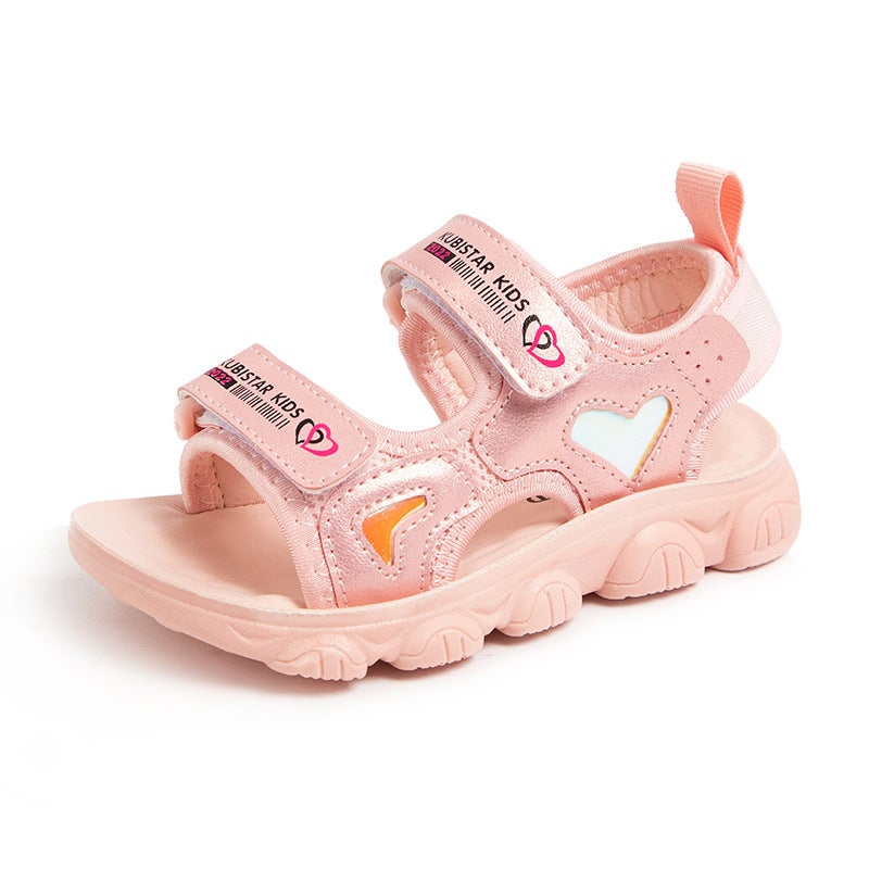 Children'S Open Toe Sandals 2025 Girls' Soft Sole Lightweight Non-Slip Fashionable Middle And Big Children'S Leisure Beach Cool - Image 1