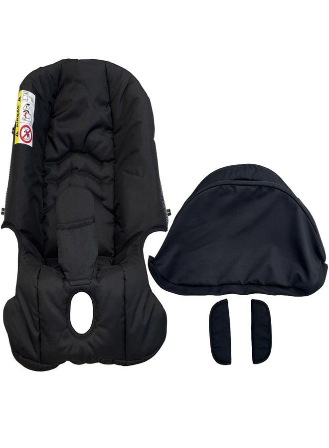 Feliliber Stroller Accessory Washing Kit Textile Set, Colorful Canopy & Water Resistance Soft Cushion Compatible with DOONA Strollers (Fashion Black) - Image 2