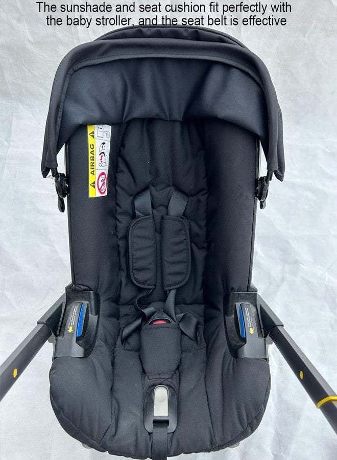 Feliliber Stroller Accessory Washing Kit Textile Set, Colorful Canopy & Water Resistance Soft Cushion Compatible with DOONA Strollers (Fashion Black) - Image 5