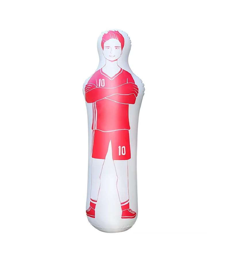 Red 62.99 Inch Adult Inflatable Football Training Goal Keeper Solo Soccer Trainer Air Dummy Tool PVC Wall Kick Defender - Image 5