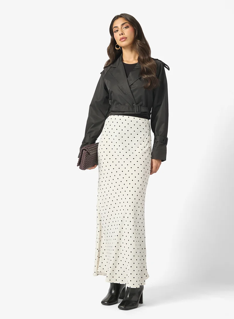 ELLA Cropped Trench Jacket With Belt