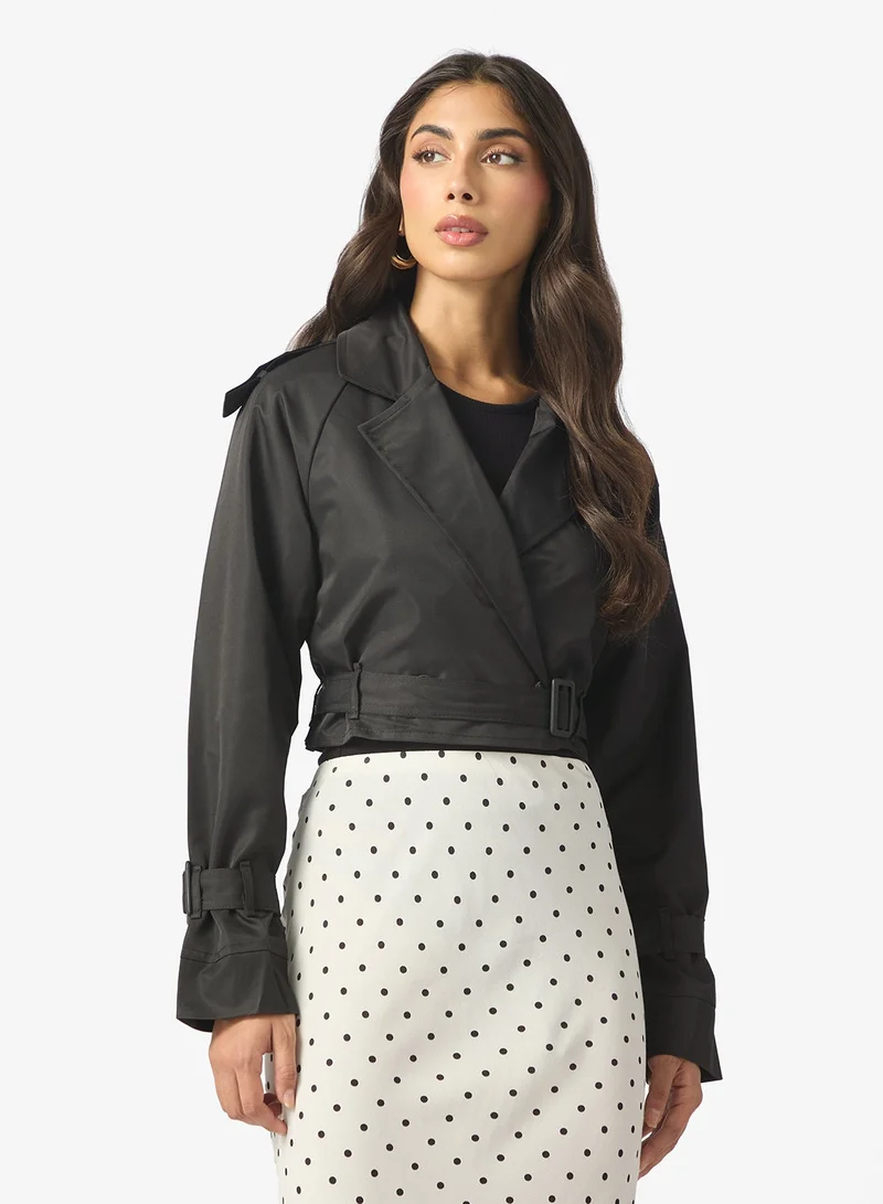 Ella Cropped Trench Jacket With Belt
