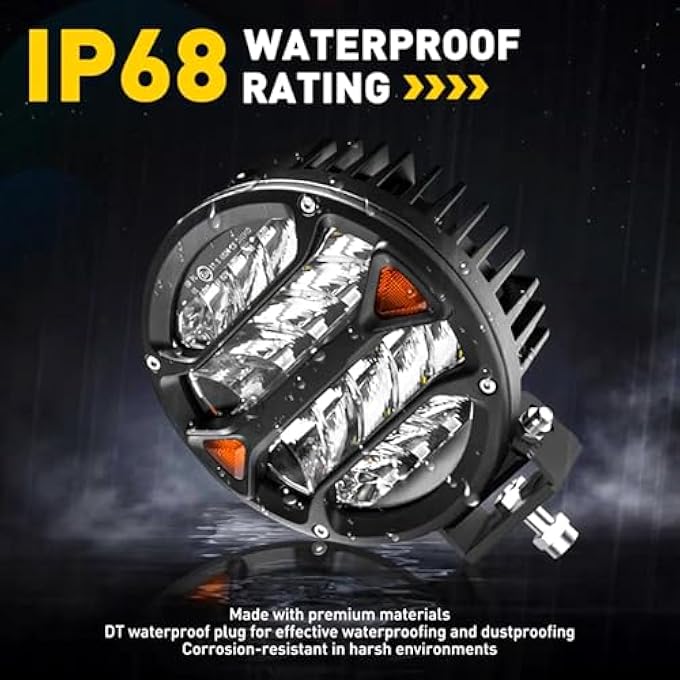 توبيز مصباح قيادة دائري LED مقاس 7 بوصات مقاوم للماء وأضواء الطرق الوعرة وأضواء عمل LED للشاحنات والبيك أب وجيب رانجلر - Image 5
