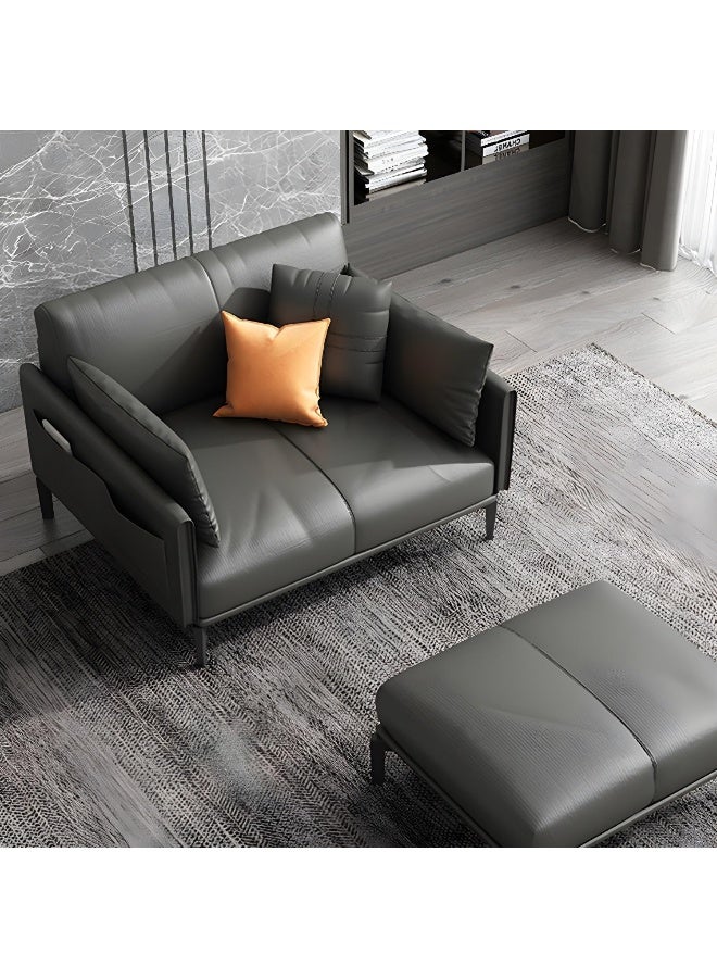 Comfynest Comfynest Contemporary Genuine Leather Square Arm Sofa Standard Sofa For Living Room, Sponge Seat Filling - 90.17X85.09X78.74CM  - Image 5
