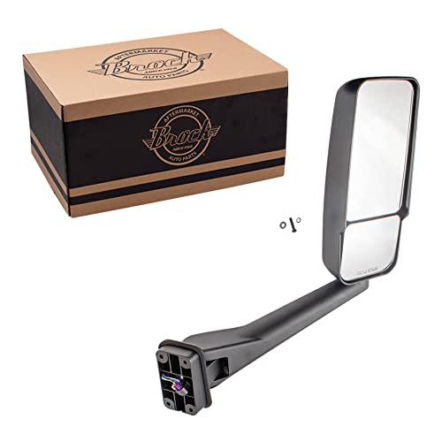 Brock Passenger Right Manual Door Mirror Textured Black With Heat Without Marker Light Compatible With 2003-2009 Chevrolet Kodiak 2003-2009 GMC TopKick 1334-4001R - Image 1