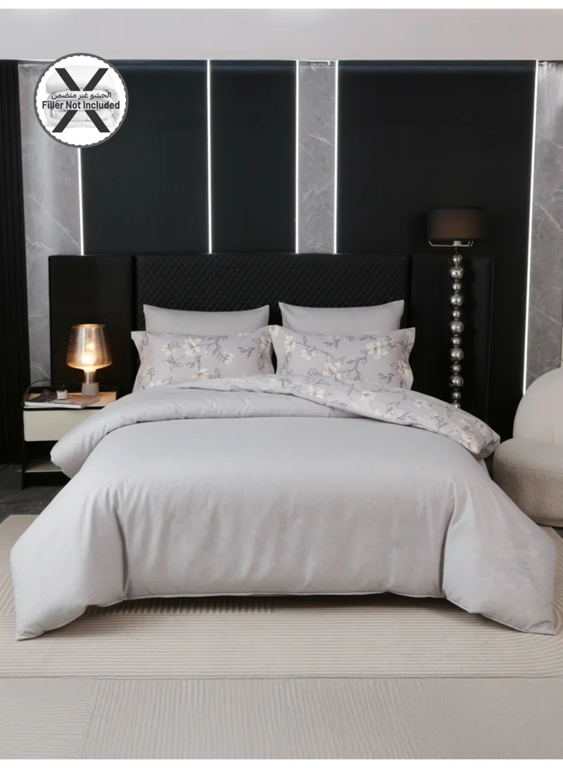 Donetella Printed Duvet Set, King Size Fits 200x200 cm – 6-Pcs Bed Set, 130 GSM Brushed Microfiber Fabric, 1 Duvet Cover, 1 Fitted Sheet, 2 Pillow Shams, 2 Pillowcases (Filler Not Included)