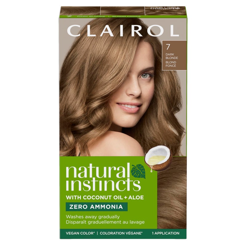 Clairol Natural Instincts Demi-Permanent Hair Dye, 7 Dark Blonde Hair Color, Pack of 1 - Image 1