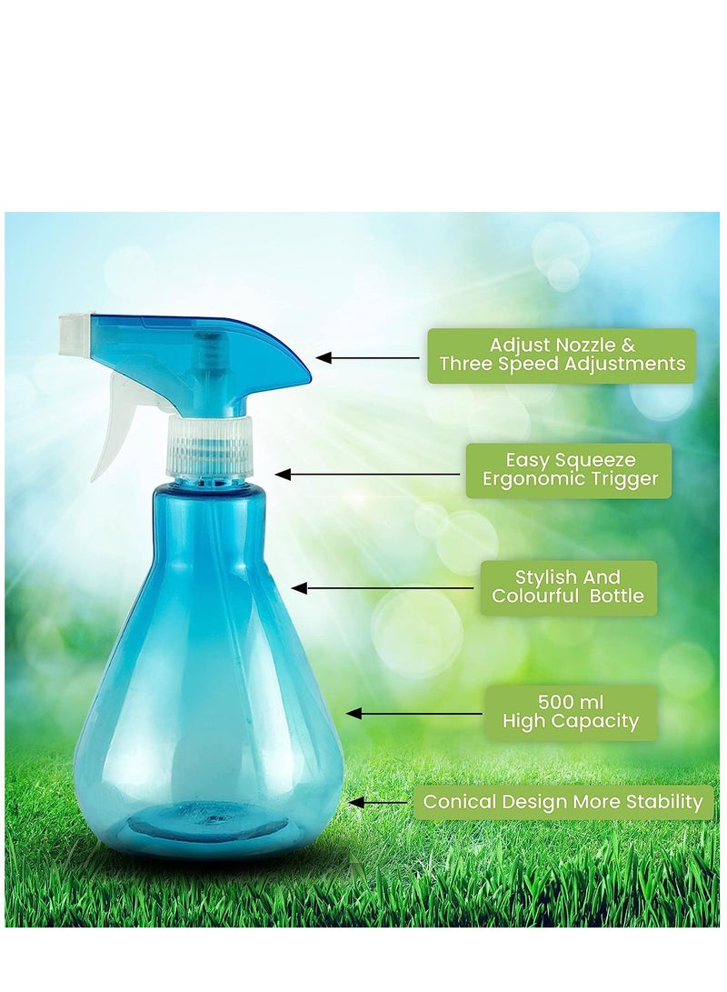 SYOSI زجاجات رذاذ 2 قطعة للتنظيف زجاجة رذاذ فارغة للحديقة ، تصفيف الشعر 500 مل (أزرق وأخضر) - Image 2