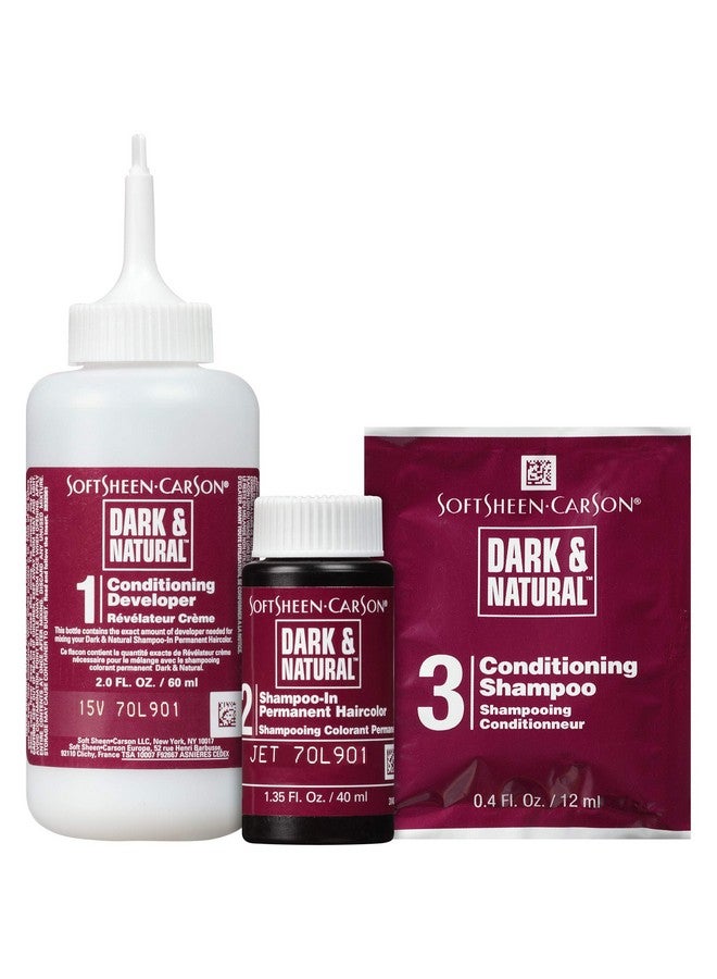 SoftSheen-Carson Dark & Natural Hair Color for Men 5 Minutes, Natural Looking Gray Coverage for Up To 6 Weeks, Shampoo-in Permanent Hair Dye, Jet Black, Ammonia Free, Jet Black - Image 2