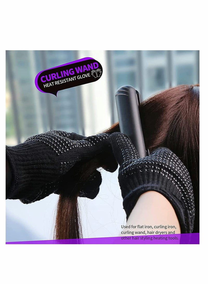KASTWAVE Heat Resistant Gloves Silicone Non Slip Gloves for Hair Styling Fit for All Hand Size, DELFINO Professional Heat Resistant Mitts For Hot Hair Styling Curling Iron Wand Flat Iron Hair Straightener - Image 5