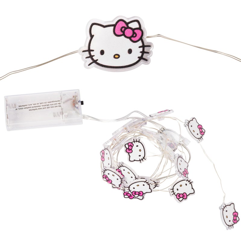 Silver Buffalo Hello Kitty Face with Pink Bow 20ct Decorative String Lights 7 Feet Long Battery Powered Batteries Not Included Pink LED Indoor Use Only - Image 2