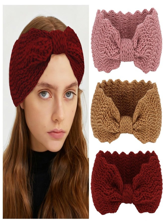 Amariver Knit Headband for Women 3Pcs Warmer Ears Headband Braided Winter Hairband Winter Accessories for Women - Image 1
