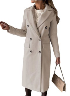 Loquat Women's Autumn And Winter Fashion Simple Double Breasted Overcoat 