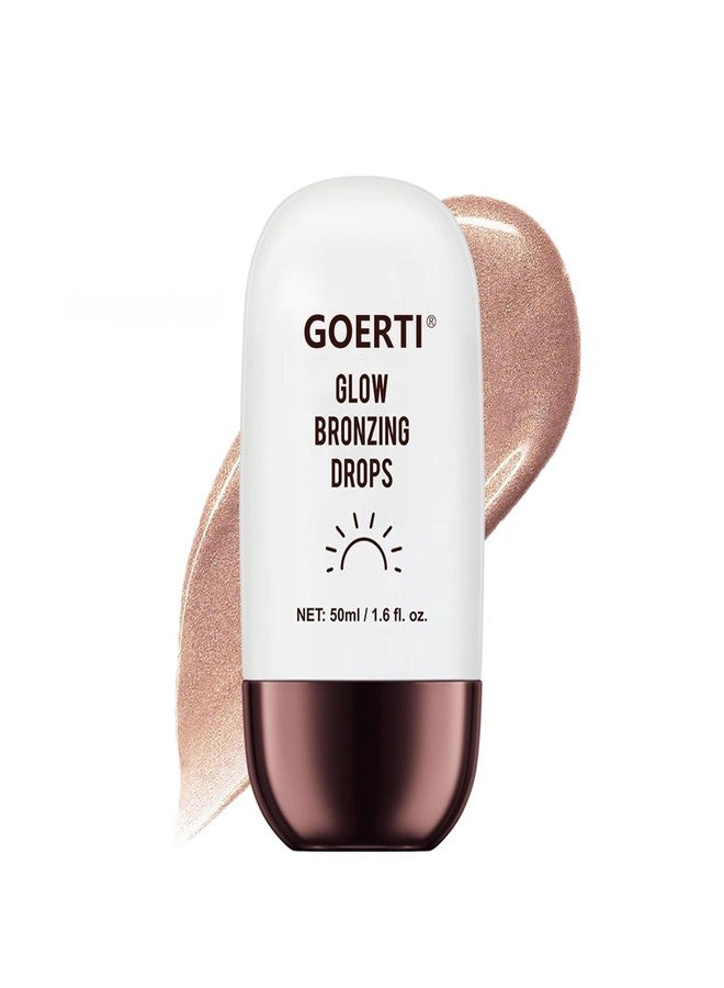 GOERTI Glow Bronzing Drops - Liquid Luminizer Bronzer for Face or Body Lightweight Shimmer Serum for a Dewy, Moisturizing Highlighter Makeup Sun-Kissed Look and Natural Radiance 1.6 Fl Oz (01#/ Champagne) - Image 1