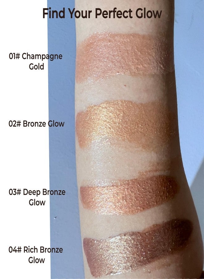 GOERTI Glow Bronzing Drops - Liquid Luminizer Bronzer for Face or Body Lightweight Shimmer Serum for a Dewy, Moisturizing Highlighter Makeup Sun-Kissed Look and Natural Radiance 1.6 Fl Oz (01#/ Champagne) - Image 3