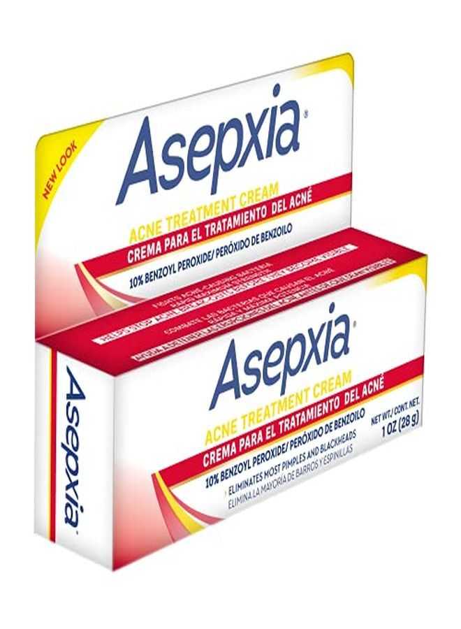 Asepxia كريم علاج البثور لعلاج حب الشباب والرؤوس السوداء مع 10% بنزويل بيروكسايد، 1 أونصة - Image 2