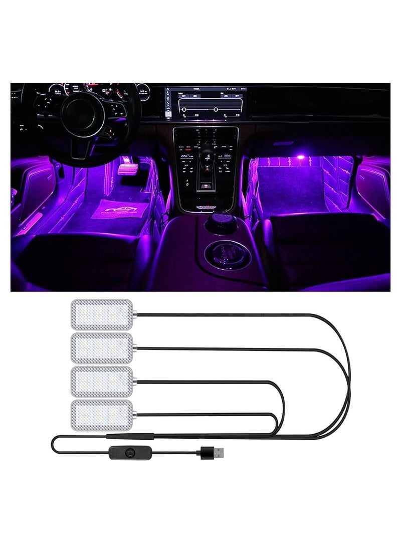CMGTYYD Car Interior LED, Waterproof LED Strip for Car Interior, USB Powered Ambient Footwell Lights, Customizable Colors, Easy Installation, Universal for Cars, ATVs, RVs (Pink Purple 5V) - Image 1