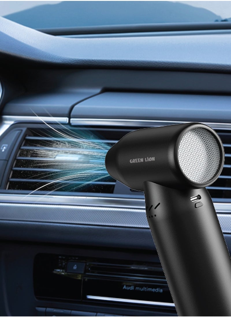 GREEN LION - Jet Force Air Blower / Powerful and Efficient Cleaning Tool / Low Noise Air Duster with Brushes / Cleaning Electronics/Workspaces and Car Interiors - Black - Image 1