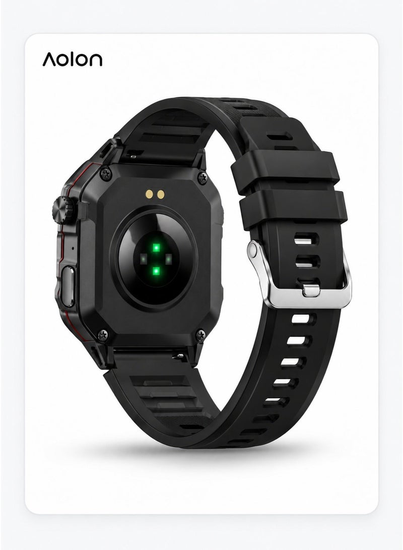 AOLON Smart Watch — 1.96" TFT Touchscreen, Bluetooth 5.2 Calling, Heart Rate / Oxygen / Blood Pressure / Sleep Monitor, 420mAh Battery 7–10 Days, Magnetic Charging, IP68 Waterproof, Zinc Alloy, GloryFit App - Image 3