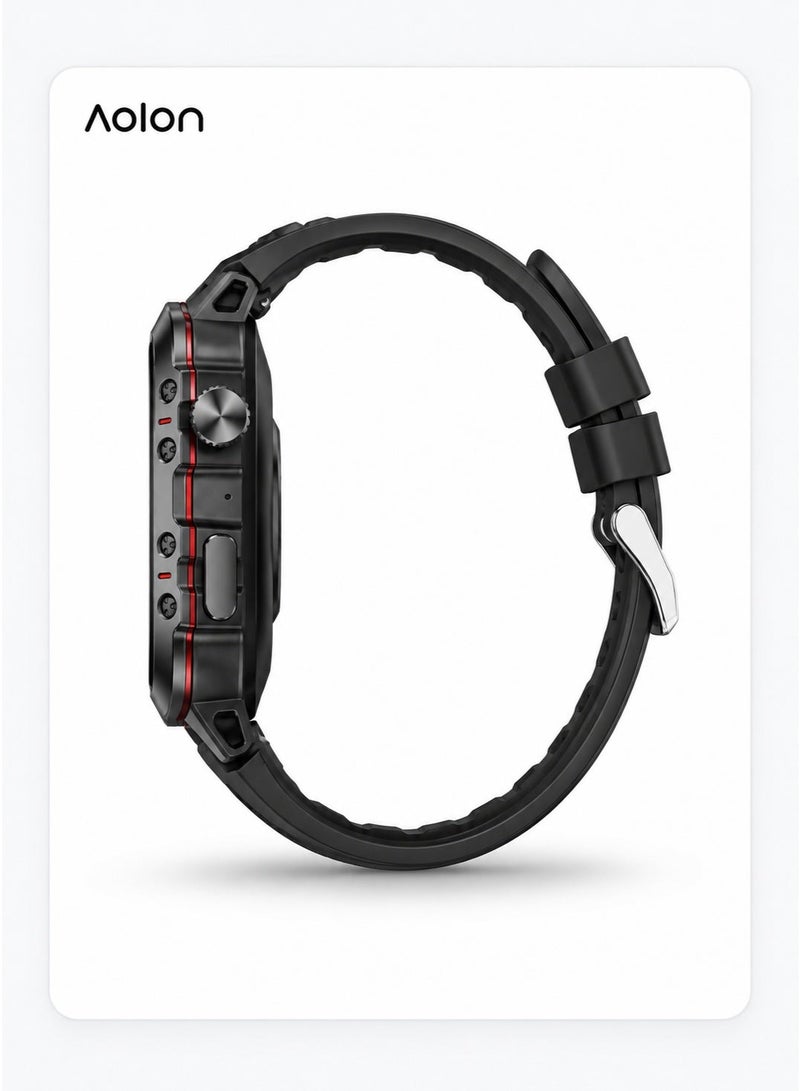 AOLON Smart Watch — 1.96" TFT Touchscreen, Bluetooth 5.2 Calling, Heart Rate / Oxygen / Blood Pressure / Sleep Monitor, 420mAh Battery 7–10 Days, Magnetic Charging, IP68 Waterproof, Zinc Alloy, GloryFit App - Image 2