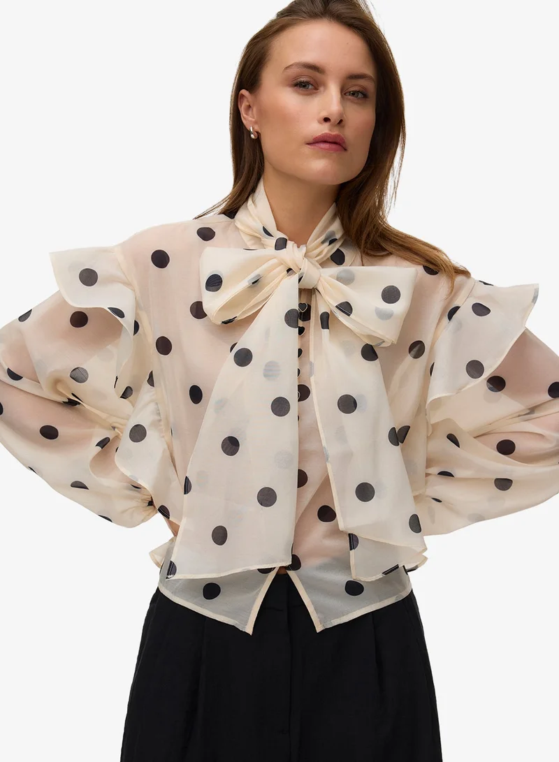 VERO MODA Vmdorothy Long Sleeve Flounce Shirt