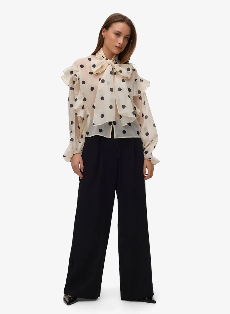 VERO MODA Vmdorothy Long Sleeve Flounce Shirt