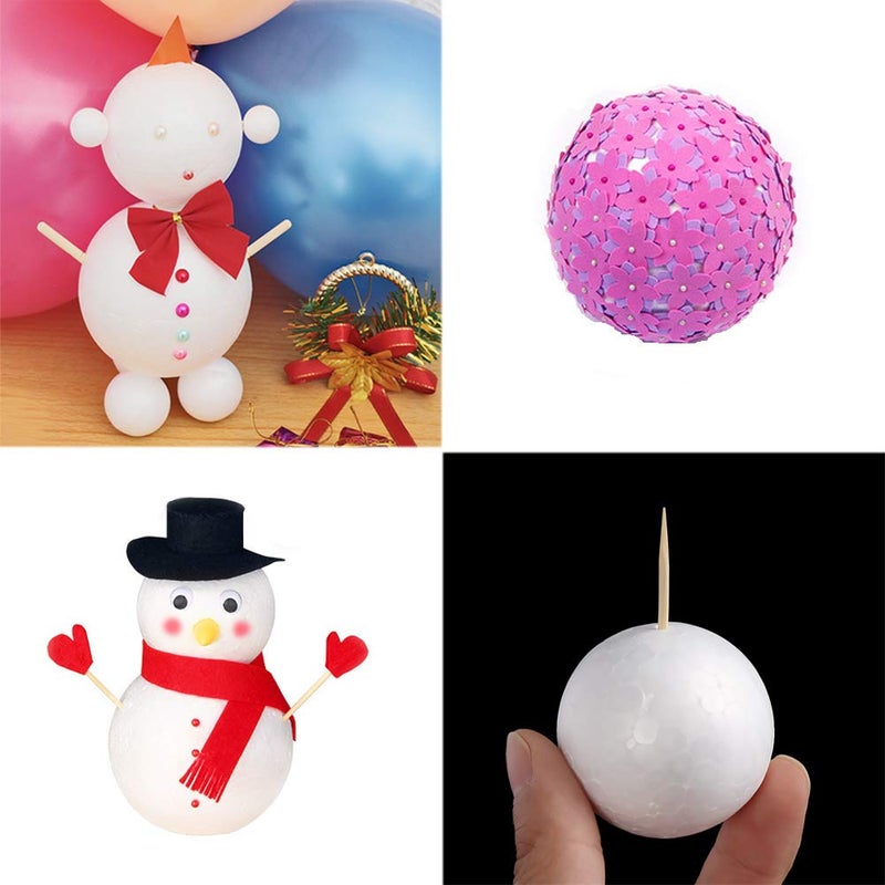 hesmartly 50-Pack 1Inch White Craft Balls for Crafts, Smooth Round White Foam Balls, Craft Supplies for DIY Decorations - Image 1