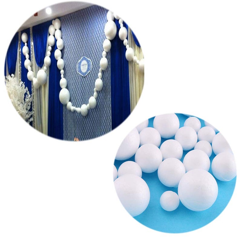 hesmartly 50-Pack 1Inch White Craft Balls for Crafts, Smooth Round White Foam Balls, Craft Supplies for DIY Decorations - Image 2