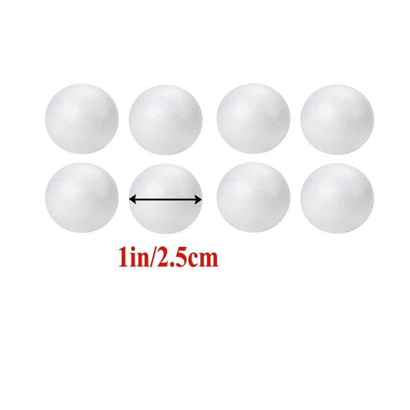 hesmartly 50-Pack 1Inch White Craft Balls for Crafts, Smooth Round White Foam Balls, Craft Supplies for DIY Decorations - Image 3