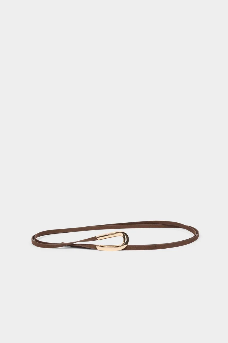 ديفاكتو Woman Rectangle Clasp Faux Leather Classic Belt