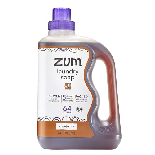 ZUM Indigo Wild Zum Clean Laundry Soap - Plant-Based Liquid Laundry Soap - Contains Baking Soda, Essential Oils & Saponified Coconut Oil - Amber - 64 fl oz - Image 1