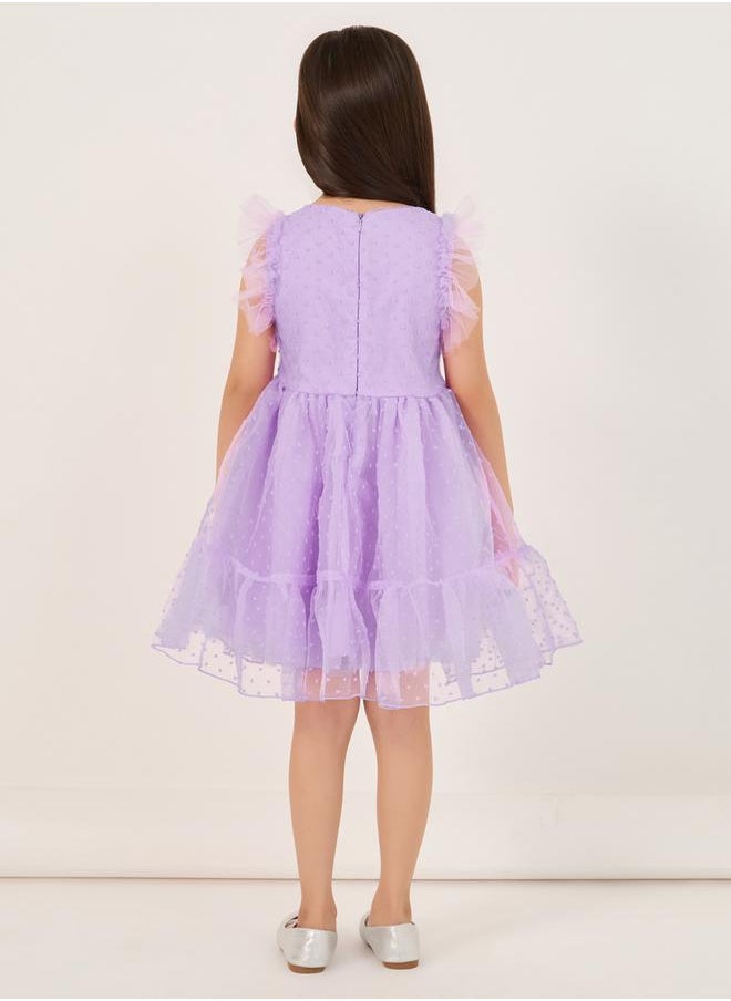 Styli Lavender Ruffle Dress  - Image 4