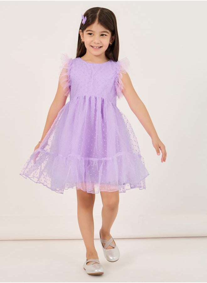 Styli Lavender Ruffle Dress  - Image 2