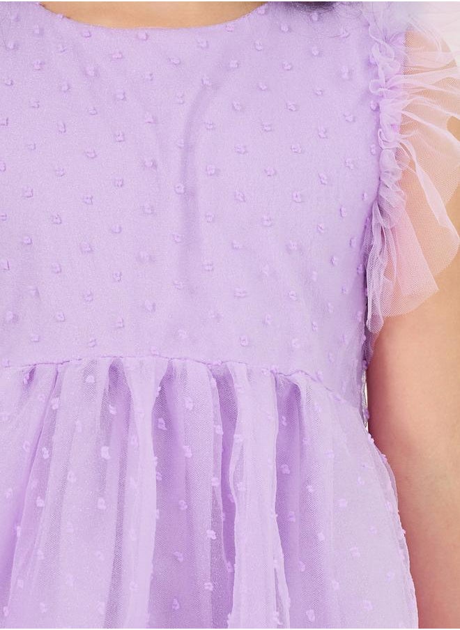 Styli Lavender Ruffle Dress  - Image 3