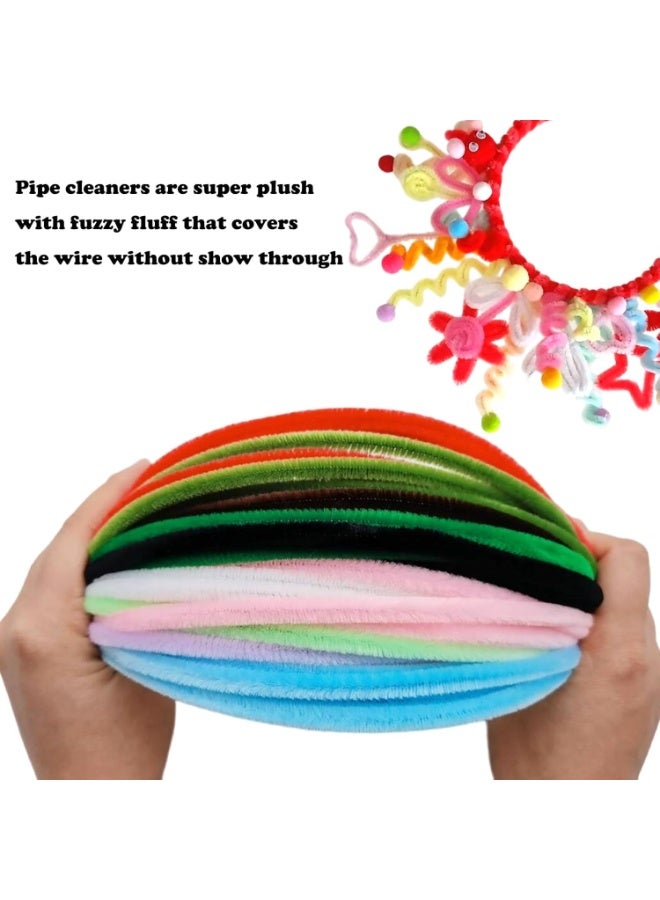 Green Pipe Cleaner Craft Set,Thick Fuzzy Chenille Stem,Pipe Cleaners for DIY Craft Projects and Decorations(100 Pieces) - Image 4