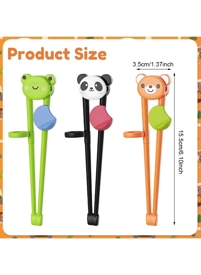 HANNEA® 3 Pairs Cartoon Kids Chopsticks, Reusable Training Chopsticks for Kids Toddlers, Food Grade, BPA-free Anti-slip Hinged Chopsticks Training Self-feeding for Beginners - Image 3