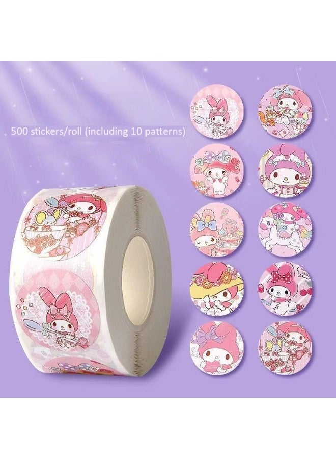 Hello Kitty 2000PCS Motivational Stickers for Kids, 4 Rolls 20 Designs Motivational Stickers, Waterproof Cute Cartoon Vinyl Stickers, ,Children's Gifts, Envelope Stickers, Sticker Gifts, Anime Sealing Stickers - Image 3