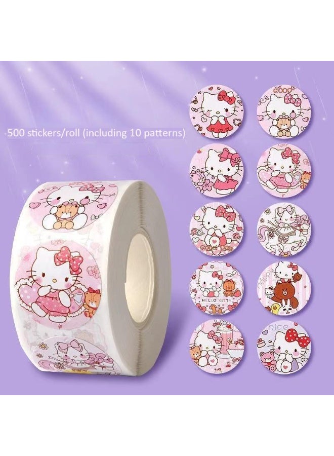 Hello Kitty 2000PCS Motivational Stickers for Kids, 4 Rolls 20 Designs Motivational Stickers, Waterproof Cute Cartoon Vinyl Stickers, ,Children's Gifts, Envelope Stickers, Sticker Gifts, Anime Sealing Stickers - Image 5