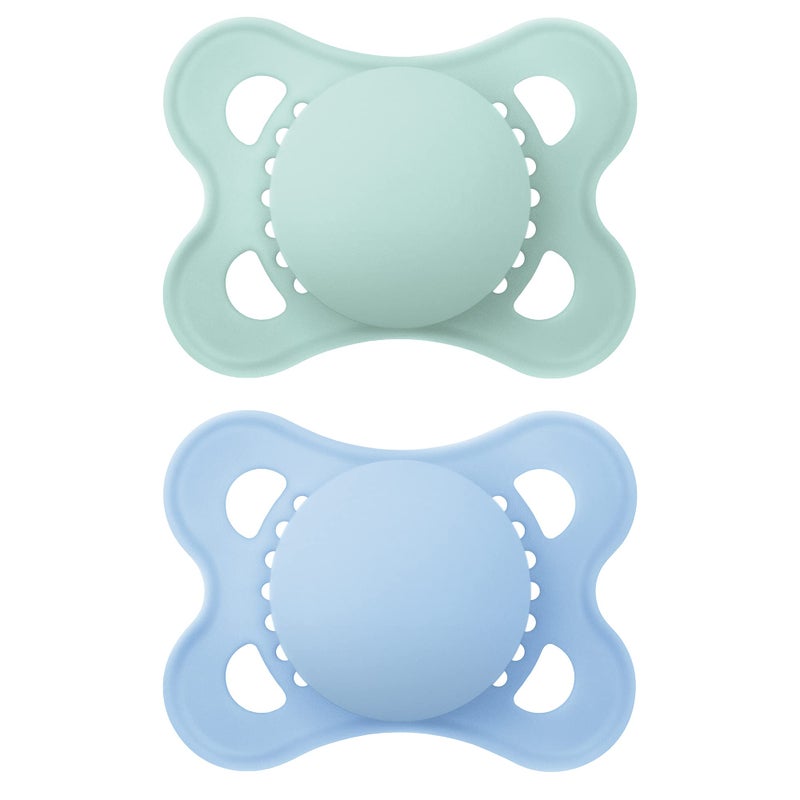 MAM ممصاص مامي الأصلي غير اللامع، شكل الحلمة يساعد في تعزيز التطور الفموي الصحي، علبة تعقيم، للأولاد والبنات، 0-6 أشهر (2 قطعة) - Image 4